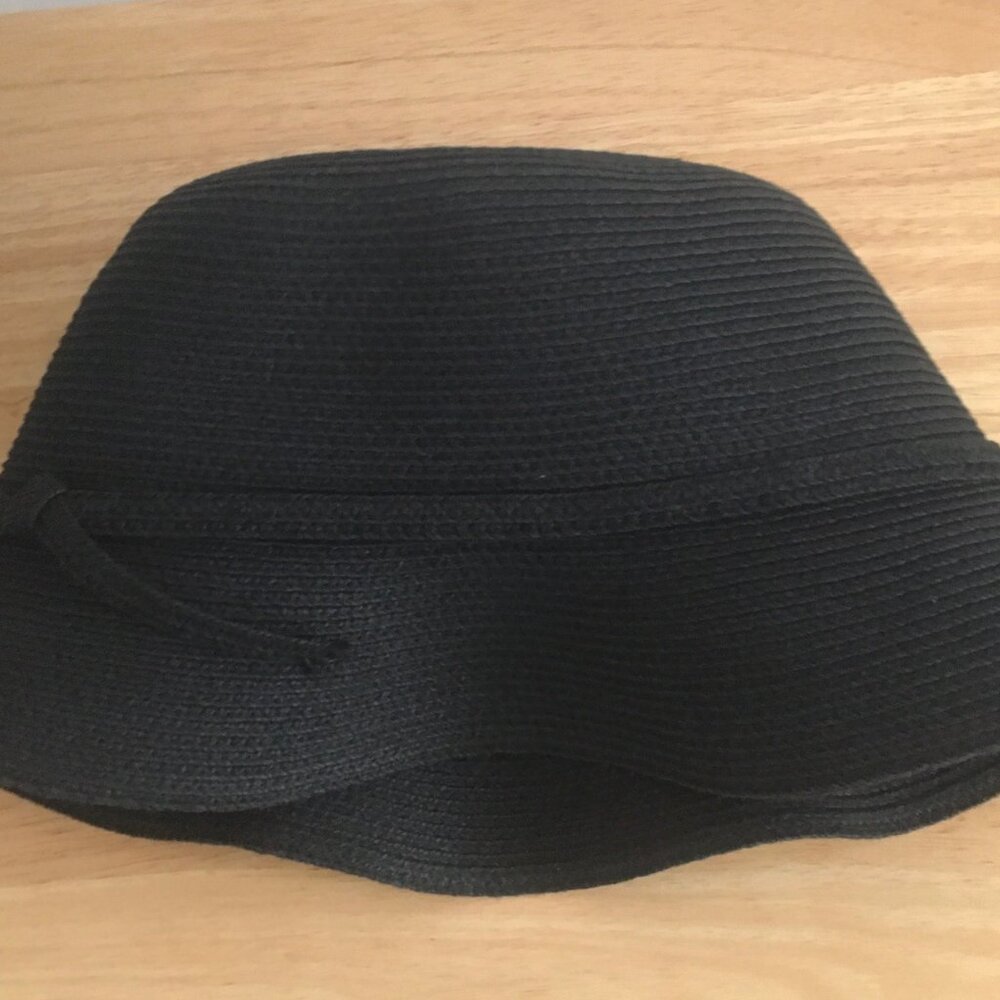 Foldable Stylish Black Hat with Band Details. - Picture 4 of 4